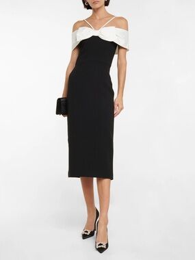 Rebecca Vallance Hepburn Off the Shoulder Bow Dress